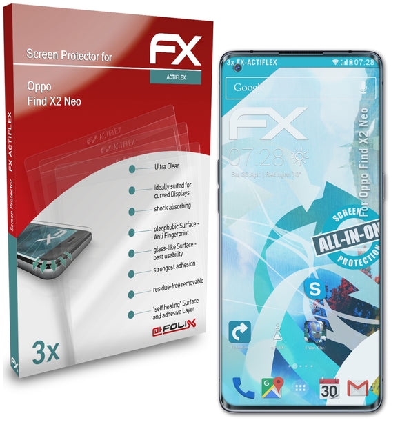 atFoliX FX-ActiFleX Displayschutzfolie für Oppo Find X2 Neo