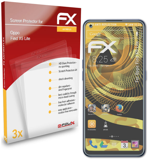 atFoliX FX-Antireflex Displayschutzfolie für Oppo Find X5 Lite