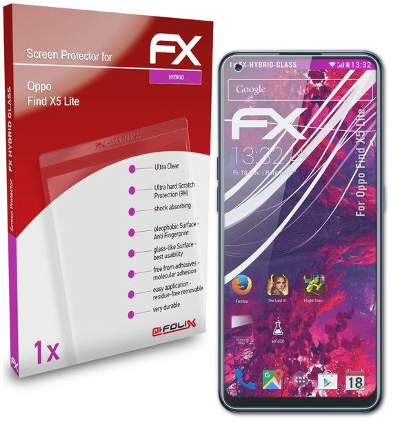 atFoliX FX-Hybrid-Glass Panzerglasfolie für Oppo Find X5 Lite