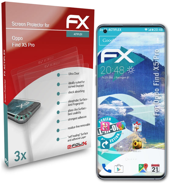 atFoliX FX-ActiFleX Displayschutzfolie für Oppo Find X5 Pro