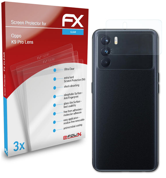 atFoliX FX-Clear Schutzfolie für Oppo K9 Pro Lens