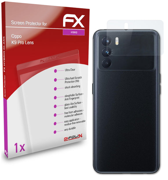 atFoliX FX-Hybrid-Glass Panzerglasfolie für Oppo K9 Pro Lens