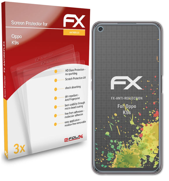 atFoliX FX-Antireflex Displayschutzfolie für Oppo K9s