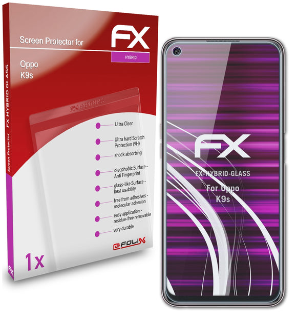 atFoliX FX-Hybrid-Glass Panzerglasfolie für Oppo K9s