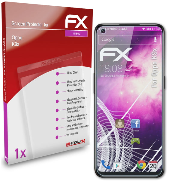 atFoliX FX-Hybrid-Glass Panzerglasfolie für Oppo K9x