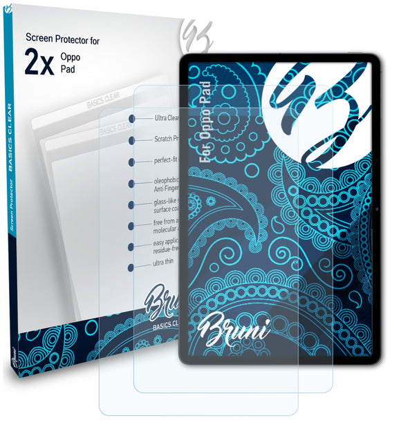Bruni Basics-Clear Displayschutzfolie für Oppo Pad