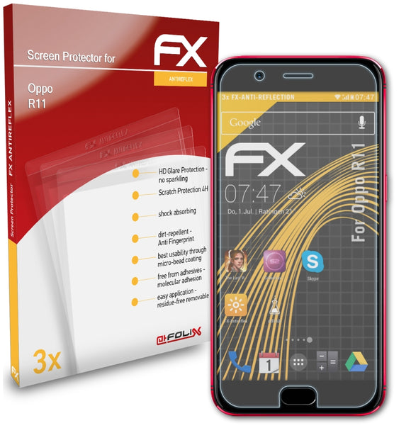 atFoliX FX-Antireflex Displayschutzfolie für Oppo R11