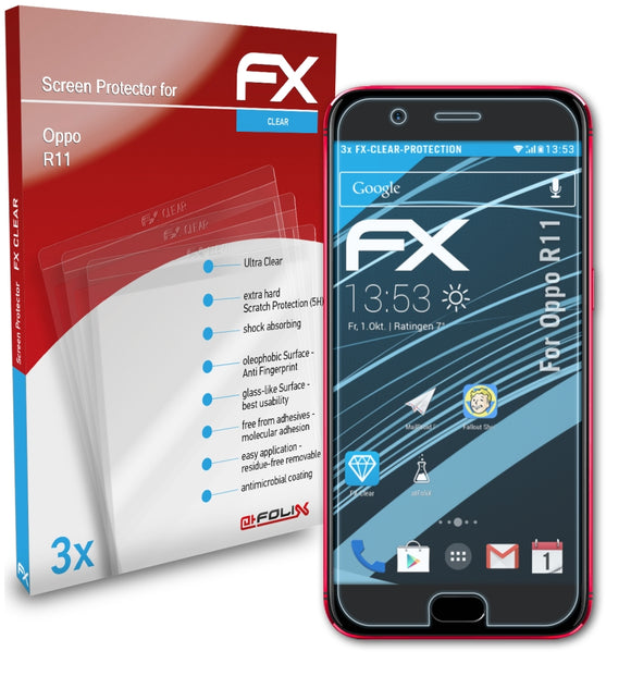 atFoliX FX-Clear Schutzfolie für Oppo R11