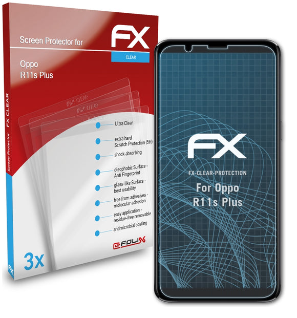 atFoliX FX-Clear Schutzfolie für Oppo R11s Plus