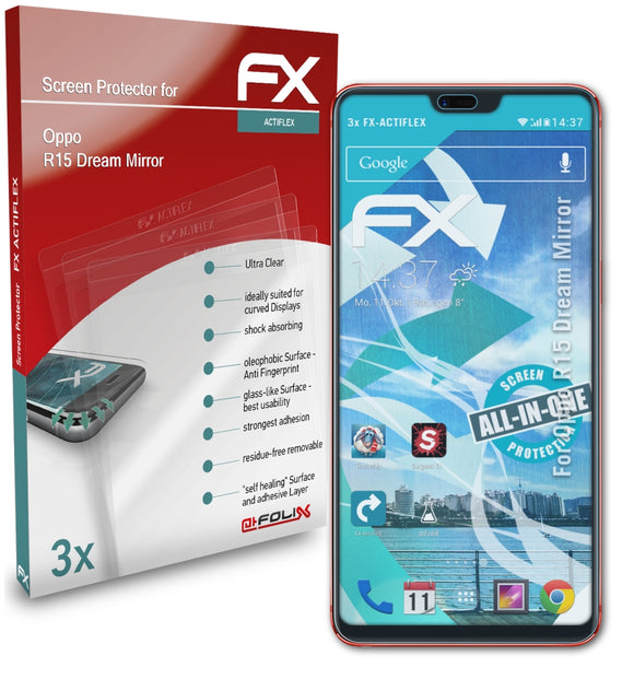 atFoliX FX-ActiFleX Displayschutzfolie für Oppo R15 Dream Mirror