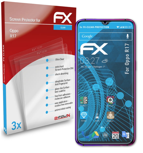 atFoliX FX-Clear Schutzfolie für Oppo R17