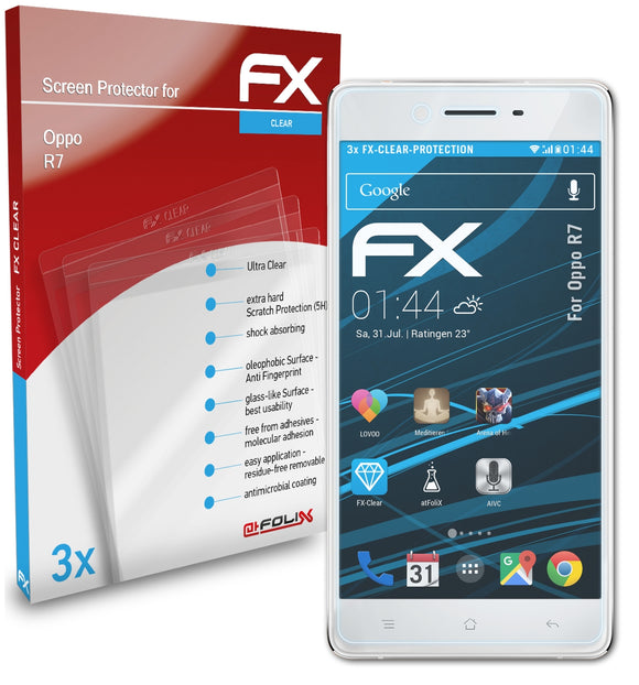 atFoliX FX-Clear Schutzfolie für Oppo R7