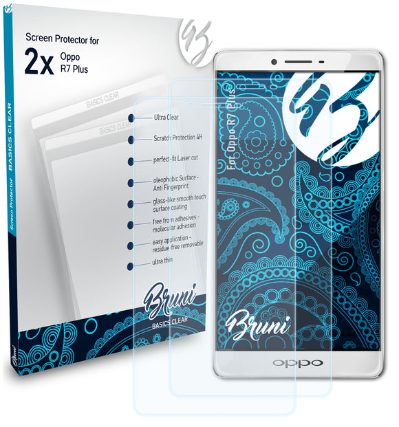 Bruni Basics-Clear Displayschutzfolie für Oppo R7 Plus