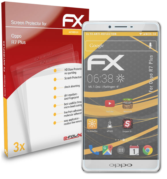 atFoliX FX-Antireflex Displayschutzfolie für Oppo R7 Plus