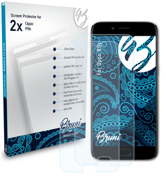 Bruni Basics-Clear Displayschutzfolie für Oppo R9s