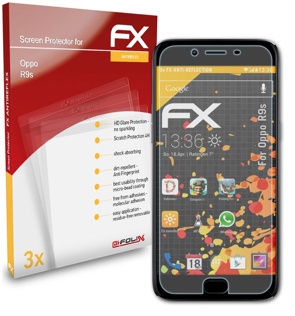 atFoliX FX-Antireflex Displayschutzfolie für Oppo R9s