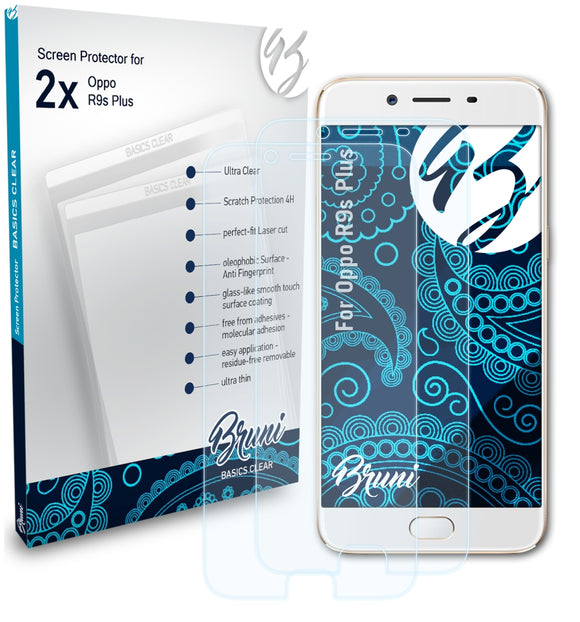 Bruni Basics-Clear Displayschutzfolie für Oppo R9s Plus