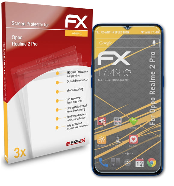 atFoliX FX-Antireflex Displayschutzfolie für Oppo Realme 2 Pro