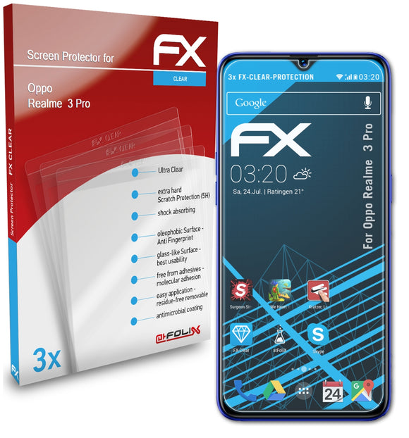 atFoliX FX-Clear Schutzfolie für Oppo Realme  3 Pro