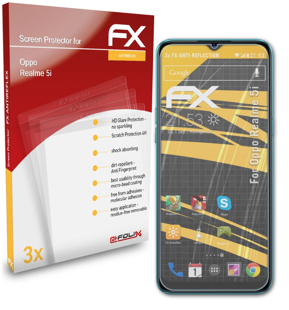 atFoliX FX-Antireflex Displayschutzfolie für Oppo Realme 5i