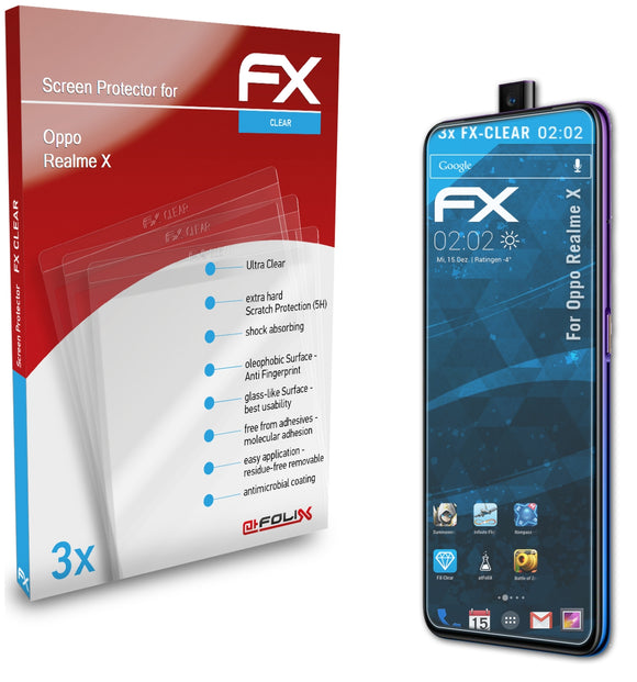 atFoliX FX-Clear Schutzfolie für Oppo Realme X