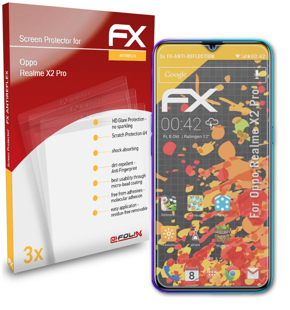 atFoliX FX-Antireflex Displayschutzfolie für Oppo Realme X2 Pro