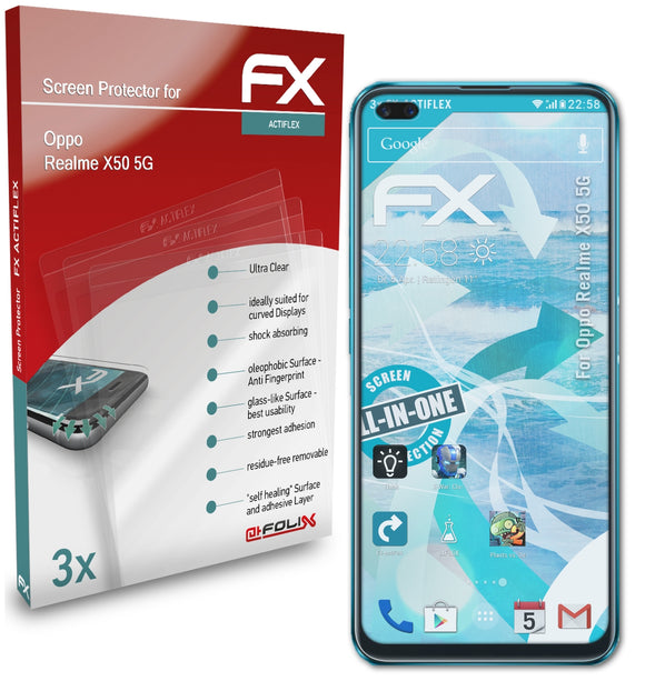 atFoliX FX-ActiFleX Displayschutzfolie für Oppo Realme X50 5G