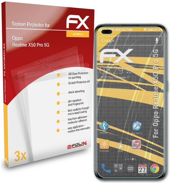 atFoliX FX-Antireflex Displayschutzfolie für Oppo Realme X50 Pro 5G
