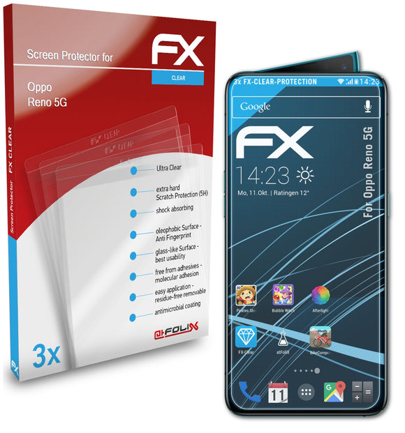 atFoliX FX-Clear Schutzfolie für Oppo Reno 5G