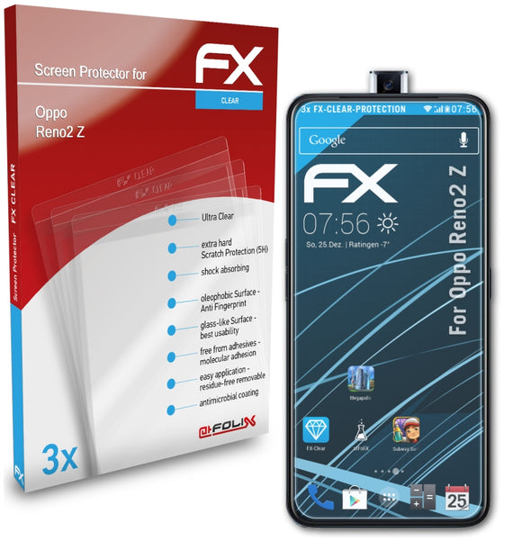 atFoliX FX-Clear Schutzfolie für Oppo Reno2 Z