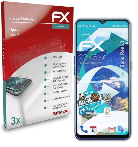 atFoliX FX-ActiFleX Displayschutzfolie für Oppo Reno3