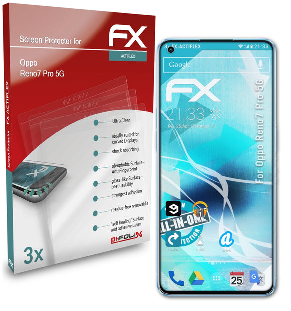 atFoliX FX-ActiFleX Displayschutzfolie für Oppo Reno7 Pro 5G