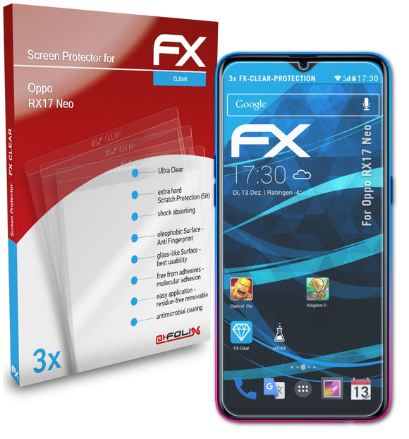 atFoliX FX-Clear Schutzfolie für Oppo RX17 Neo