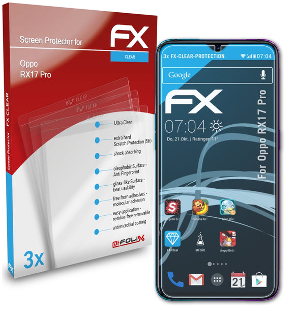 atFoliX FX-Clear Schutzfolie für Oppo RX17 Pro