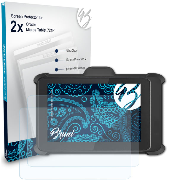 Bruni Basics-Clear Displayschutzfolie für Oracle Micros Tablet 721P