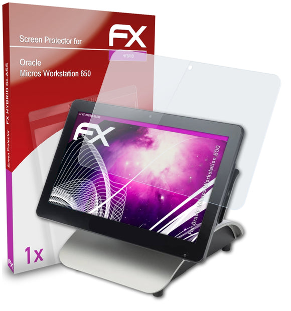 atFoliX FX-Hybrid-Glass Panzerglasfolie für Oracle Micros Workstation 650