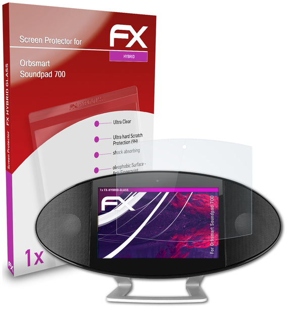 atFoliX FX-Hybrid-Glass Panzerglasfolie für Orbsmart Soundpad 700