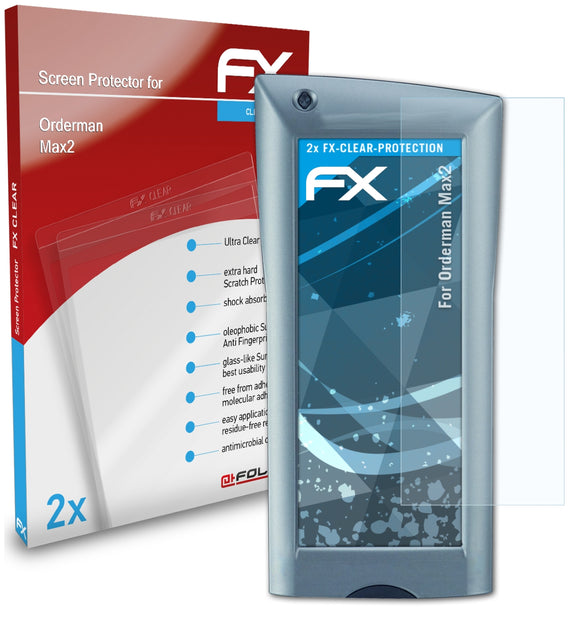 atFoliX FX-Clear Schutzfolie für Orderman Max2