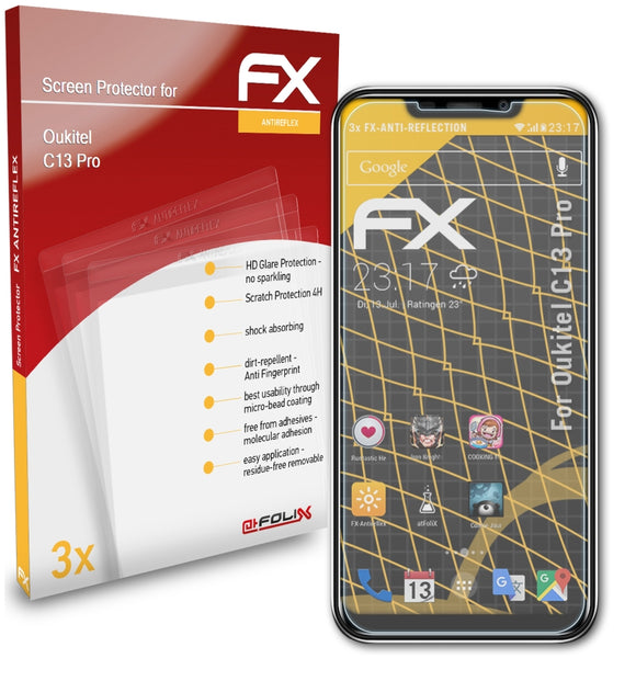 atFoliX FX-Antireflex Displayschutzfolie für Oukitel C13 Pro