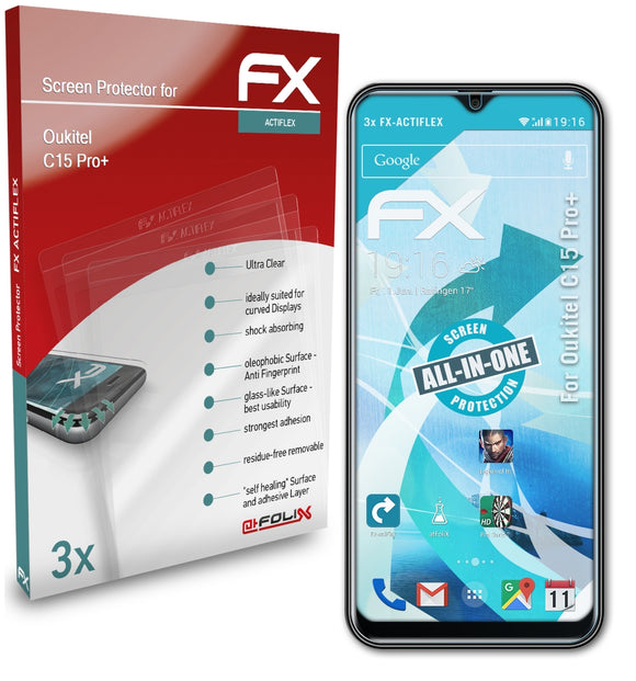 atFoliX FX-ActiFleX Displayschutzfolie für Oukitel C15 Pro+