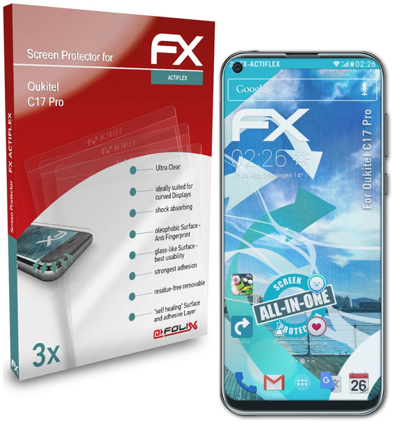 atFoliX FX-ActiFleX Displayschutzfolie für Oukitel C17 Pro