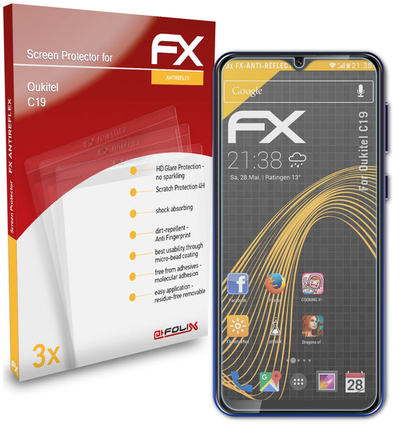 atFoliX FX-Antireflex Displayschutzfolie für Oukitel C19