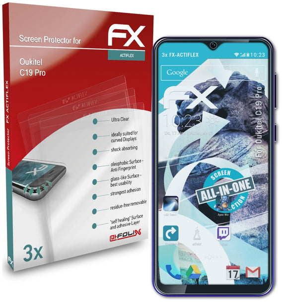 atFoliX FX-ActiFleX Displayschutzfolie für Oukitel C19 Pro