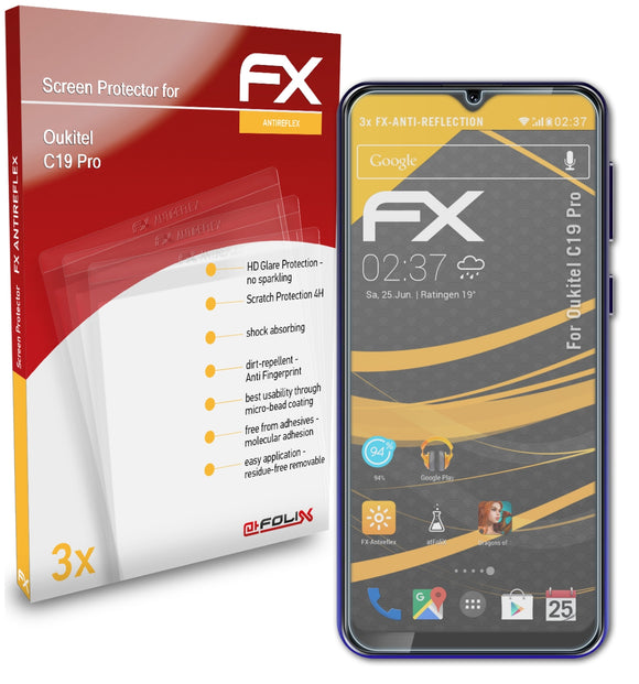 atFoliX FX-Antireflex Displayschutzfolie für Oukitel C19 Pro