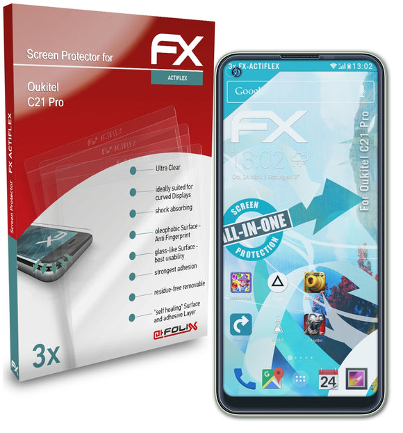 atFoliX FX-ActiFleX Displayschutzfolie für Oukitel C21 Pro