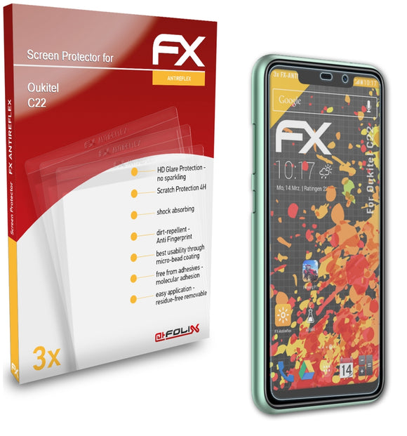 atFoliX FX-Antireflex Displayschutzfolie für Oukitel C22