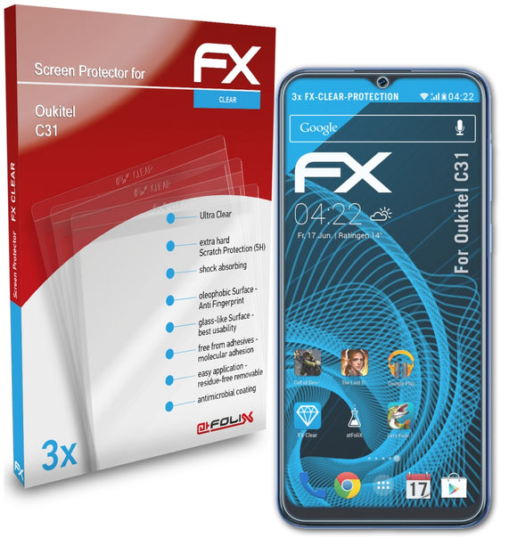 atFoliX FX-Clear Schutzfolie für Oukitel C31