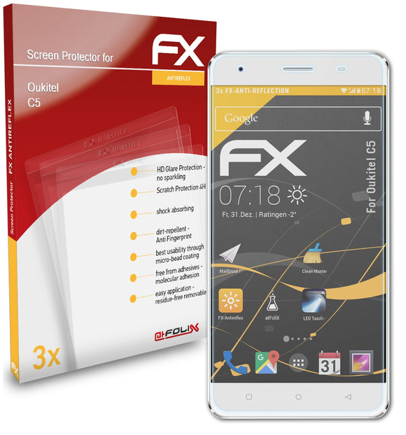 atFoliX FX-Antireflex Displayschutzfolie für Oukitel C5