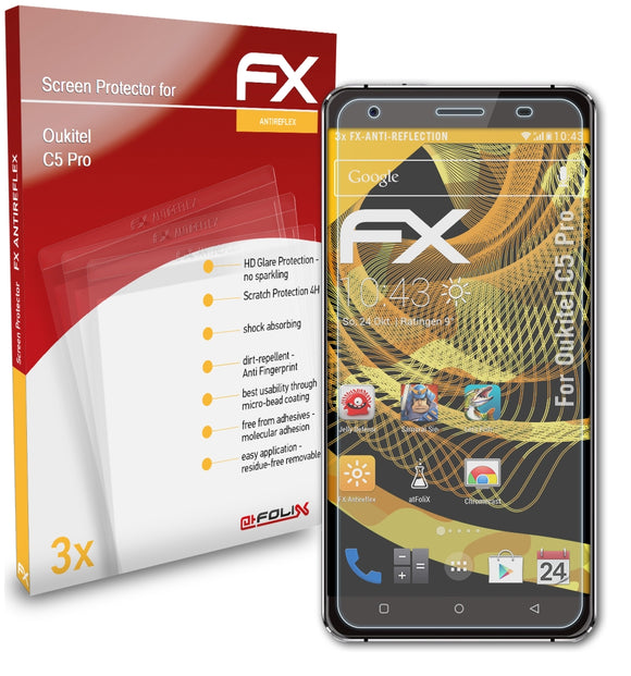 atFoliX FX-Antireflex Displayschutzfolie für Oukitel C5 Pro