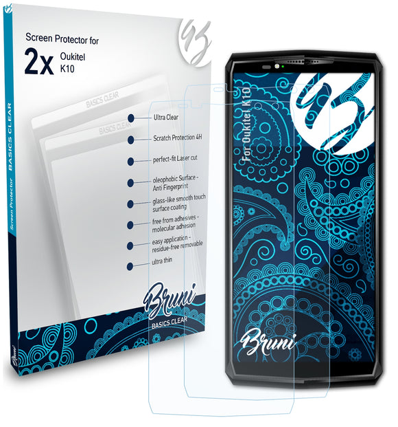 Bruni Basics-Clear Displayschutzfolie für Oukitel K10